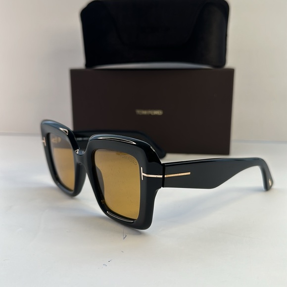 - 💯- New Authentic Tom Ford Esme FT1157 01E Black Yellow - Picture 10 of 16